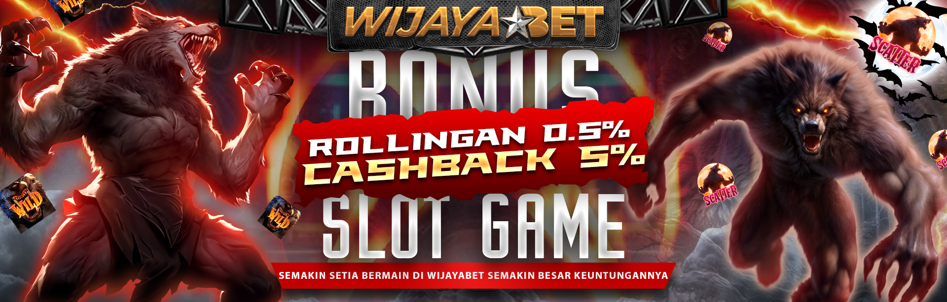 SLOT GAME CASHBACK 5% + ROLLINGAN 0.5%